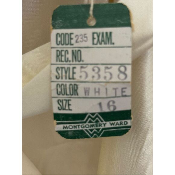 Vintage 60s Montgomery Ward Cream Satin Dressing Gown Robe 16 - Picture 10 of 12